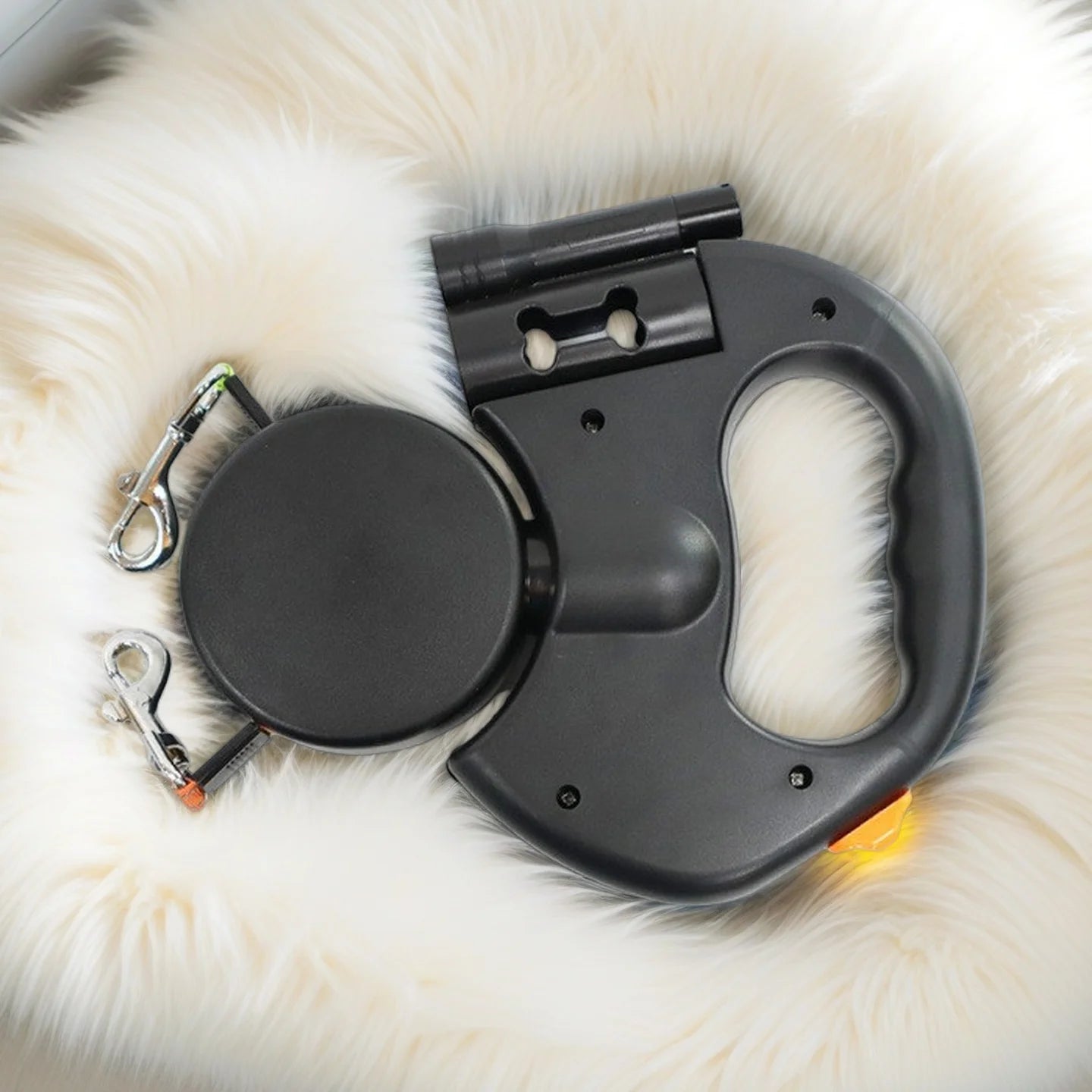 Retractable Double Dog Leash with LED Light