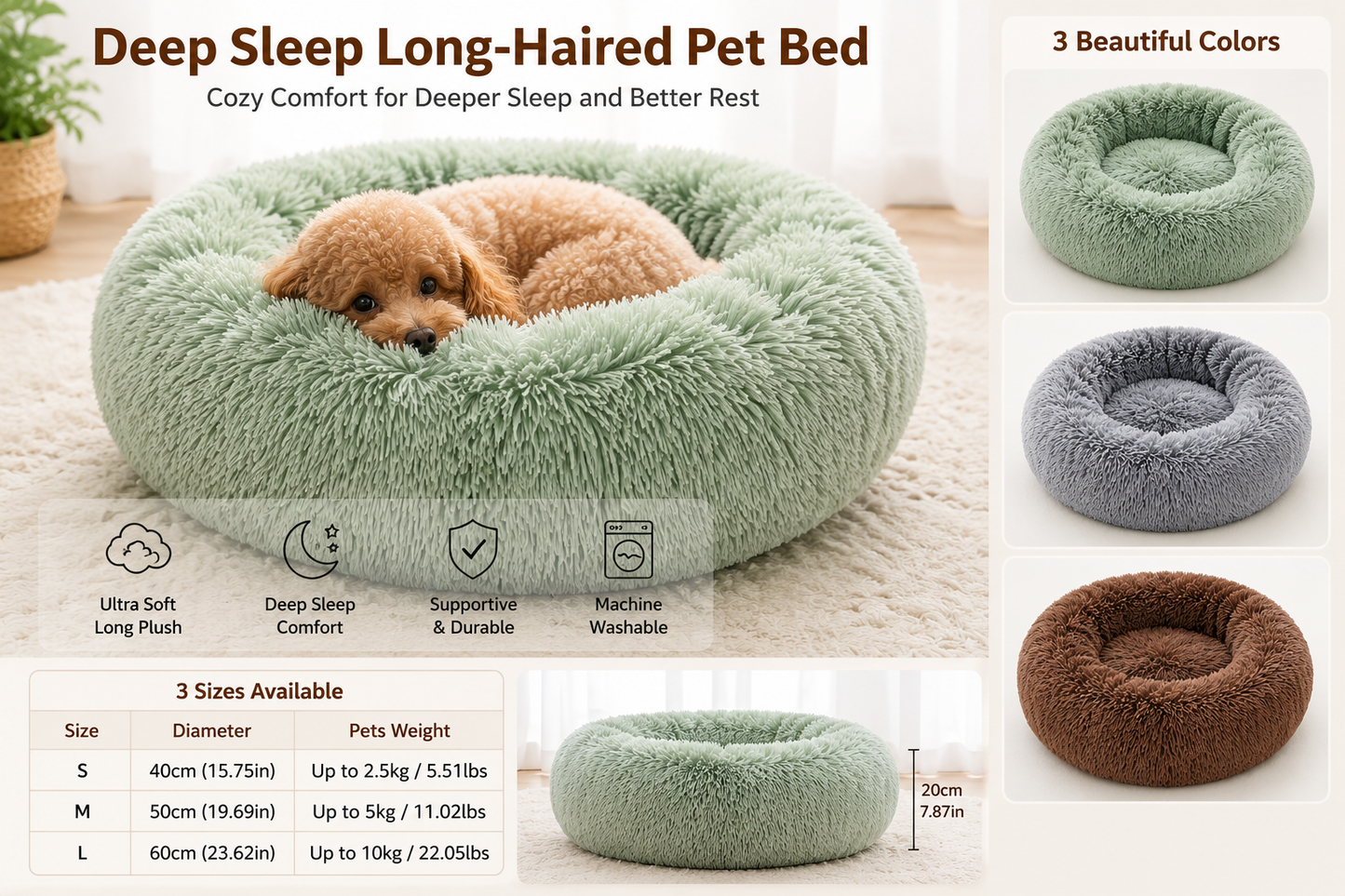 Calming Donut Bed For Dog & Cat